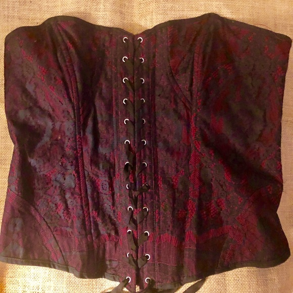 Lip Service Other - Lip-Service Maroon with Black Lace Corset XL